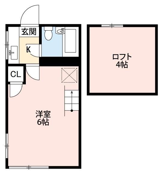 西新井アーバンライフ(1K/2階)の間取り写真