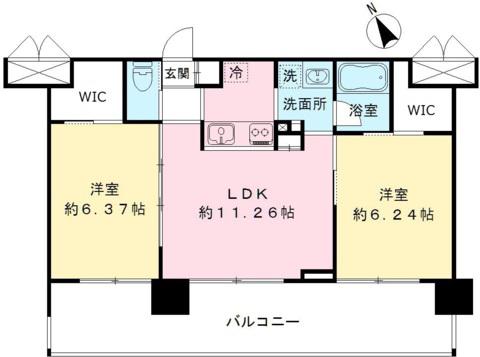 ＪＲ横浜線 橋本駅(神奈川) 徒歩6分 10階建 築7年(2LDK/6階)の間取り写真