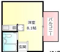 エルカーサ(ワンルーム/4階)の間取り写真