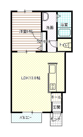 シャーメゾンJACK&BETTY(1LDK/1階)の間取り写真