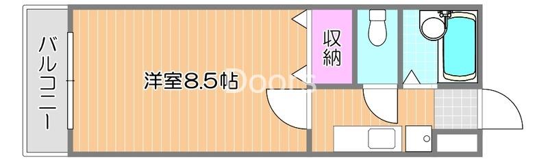 FLAT LEAVES学南町(1K/2階)の間取り写真
