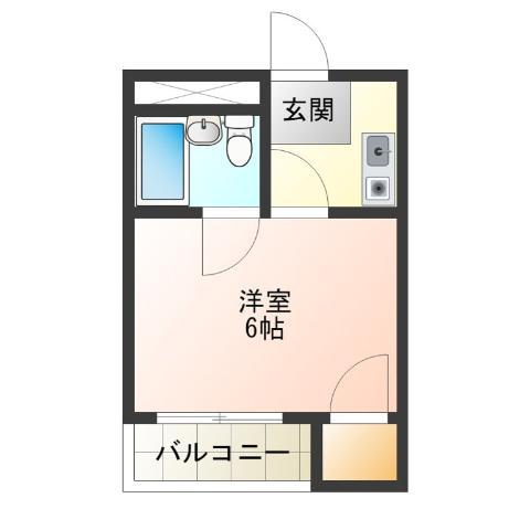 ロイヤルヴィラ(1K/4階)の間取り写真