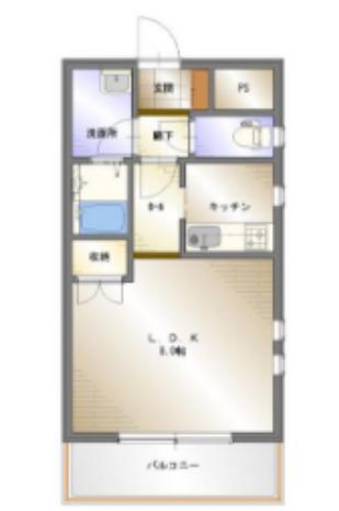 イデアルビーダ芳川(1K/4階)の間取り写真