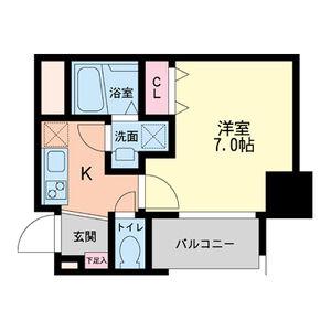 セレニテ本町グランデ(1K/8階)の間取り写真