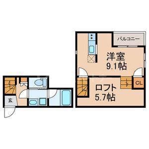 GARDEN HILLS MATSUDO(ワンルーム/2階)の間取り写真