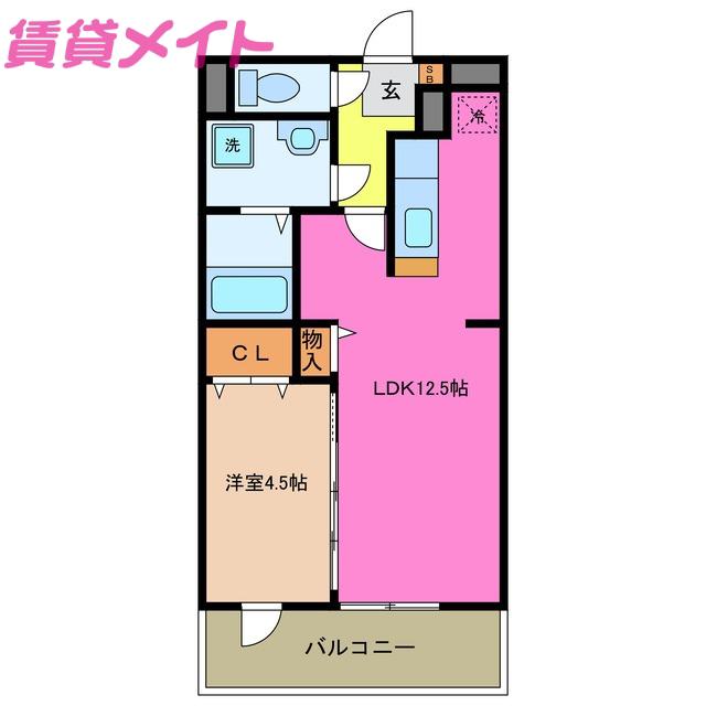 メゾンモンマルトルⅠ(1LDK/1階)の間取り写真
