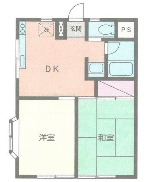 アフィニティー夢見2番館(2DK/2階)の間取り写真