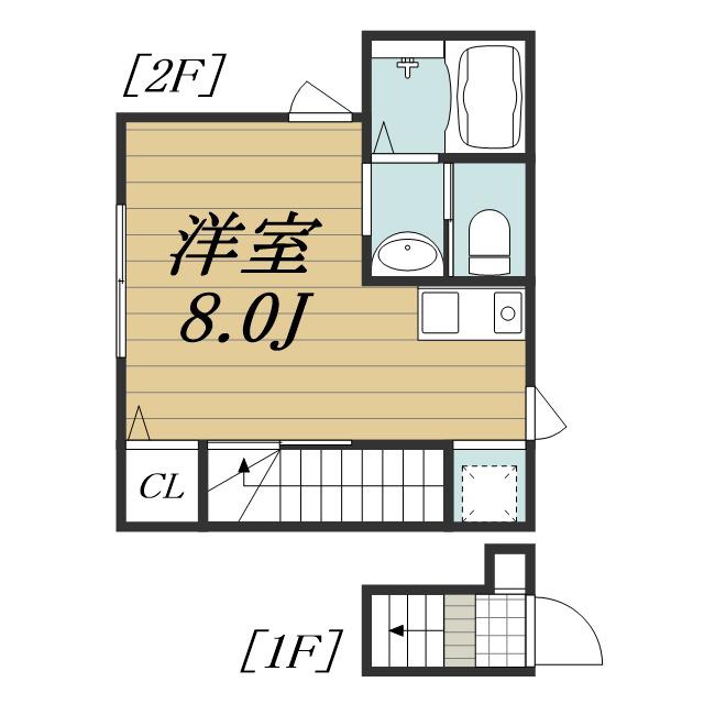 ベレガンス市川(ワンルーム/2階)の間取り写真