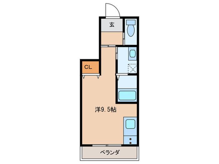 パルフラッツ王居殿(ワンルーム/1階)の間取り写真