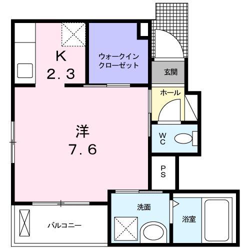 アルテグラン調布(1K/1階)の間取り写真