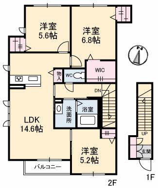 エトワールメゾン(3LDK/2階)の間取り写真