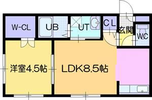 SET泉町(1LDK/1階)の間取り写真