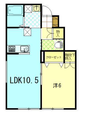 MERVEILLE HARU(1LDK/1階)の間取り写真