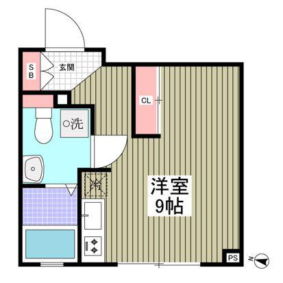 ルナーリア(ワンルーム/4階)の間取り写真
