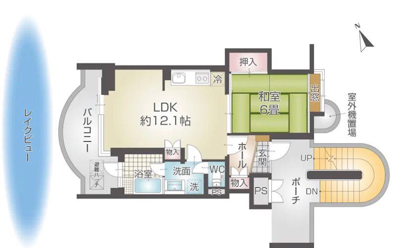 東急リゾートタウン浜名湖 H2棟(1LDK/3階)の間取り写真