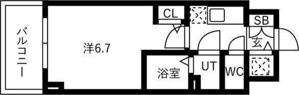 IW RESIDENCE大阪CREST TAPP(1K/5階)の間取り写真