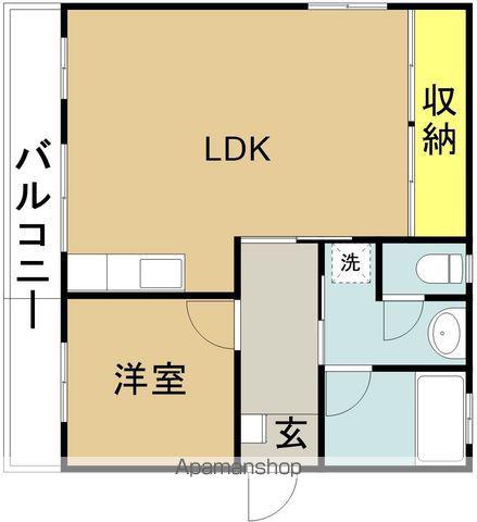コーポラス湯地(1LDK/2階)の間取り写真