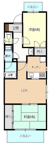 エクセレント安田A館(2LDK/3階)の間取り写真