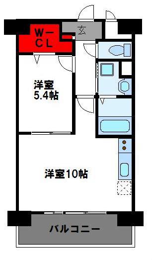 ピュアコットン矢部与(1LDK/5階)の間取り写真
