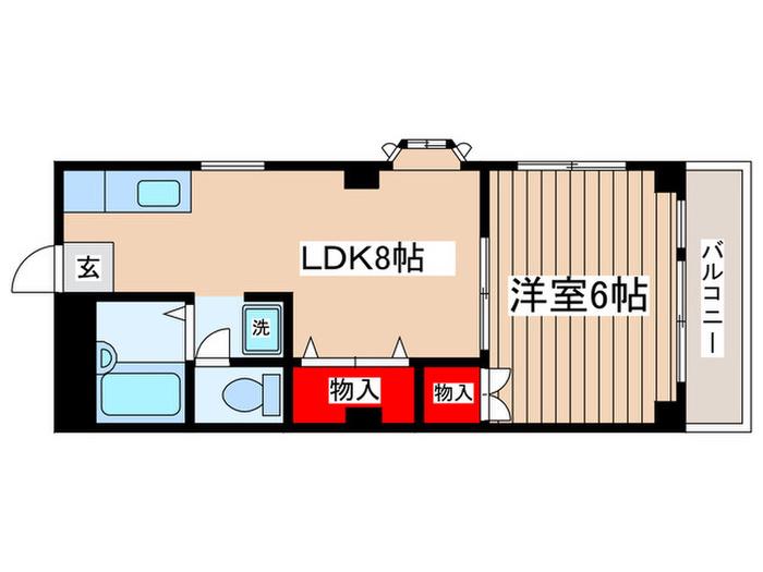 バロンエイジ(1LDK/2階)の間取り写真