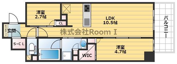 ソルティア天満橋駅前(2LDK/11階)の間取り写真