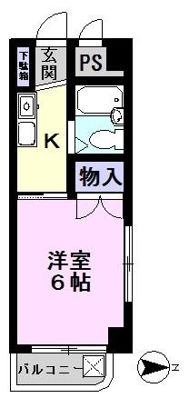 ソフィアコート(1K/4階)の間取り写真