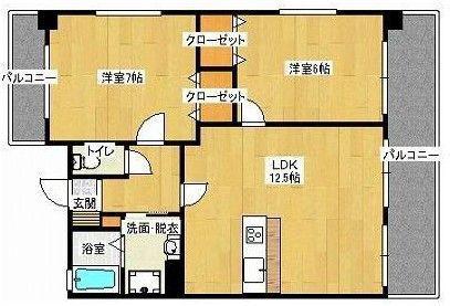 コスタカーサ(2LDK/1階)の間取り写真