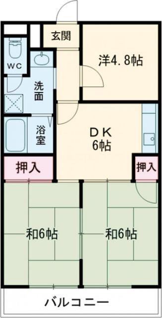 サキュレント樹 B(3DK/2階)の間取り写真