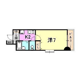 AURORA COURT兵庫駅前(1K/5階)の間取り写真