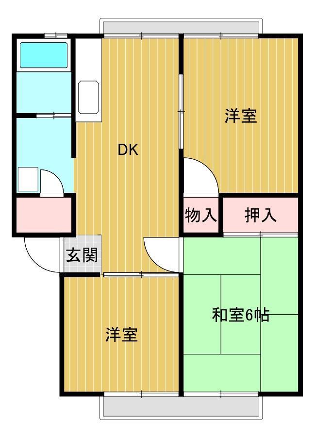 パナハイツアベニュー東棟(3DK/1階)の間取り写真