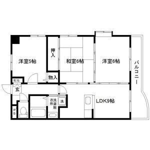 福田町レジデンス(3DK/1階)の間取り写真