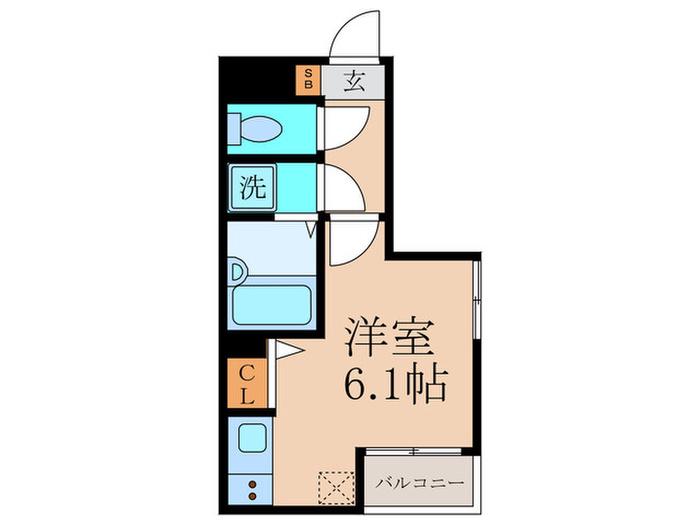 サンクチュアリ駒沢(ワンルーム/2階)の間取り写真