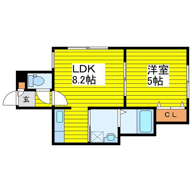 レユシールN12壱番館(1LDK/3階)の間取り写真