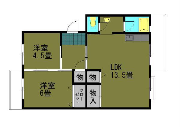 メゾン酒井A(2LDK/2階)の間取り写真