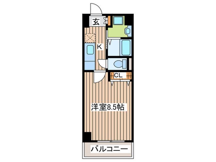 ベルフィオーレ二日町(1K/3階)の間取り写真