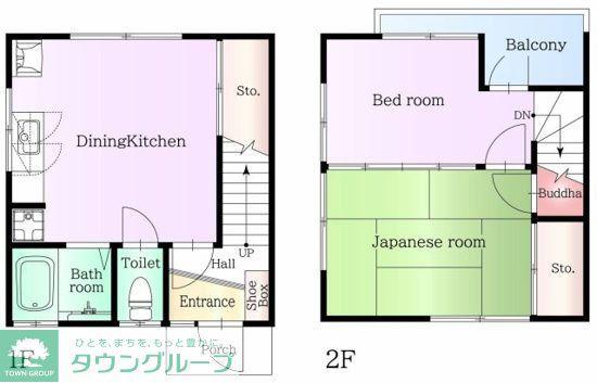 リッツハウス(2DK/2階)の間取り写真