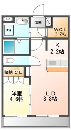 エクセルコート天美(1SLDK/2階)の間取り写真