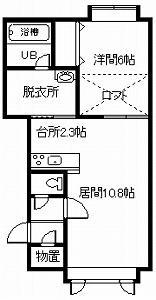 ニューエスパニア3A(1LDK/2階)の間取り写真