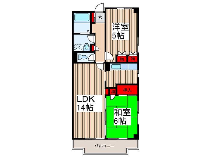 ステーションプラザⅡ(2LDK/3階)の間取り写真