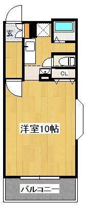 オークレストΑ(1K/1階)の間取り写真