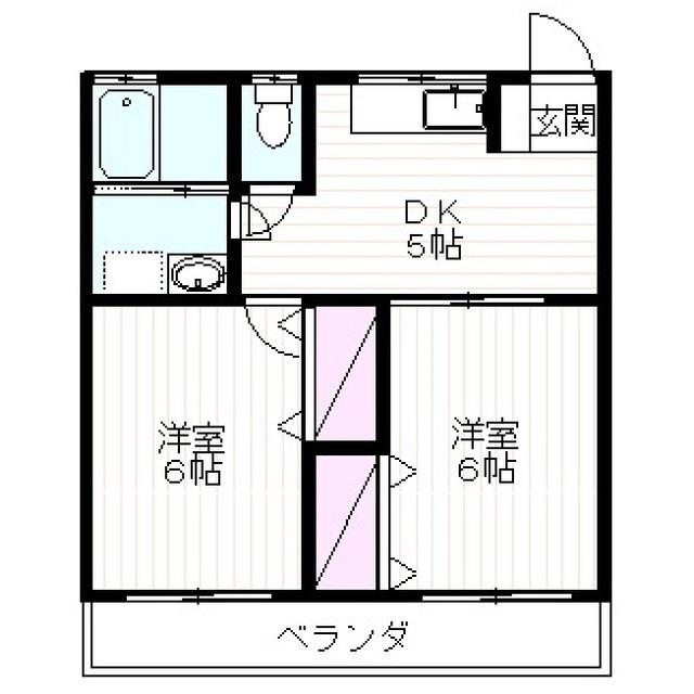 エルフローラ(2DK/1階)の間取り写真