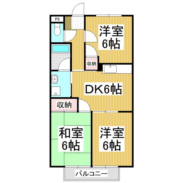 SURPLUS THREEキャッスルトマト(3DK/2階)の間取り写真