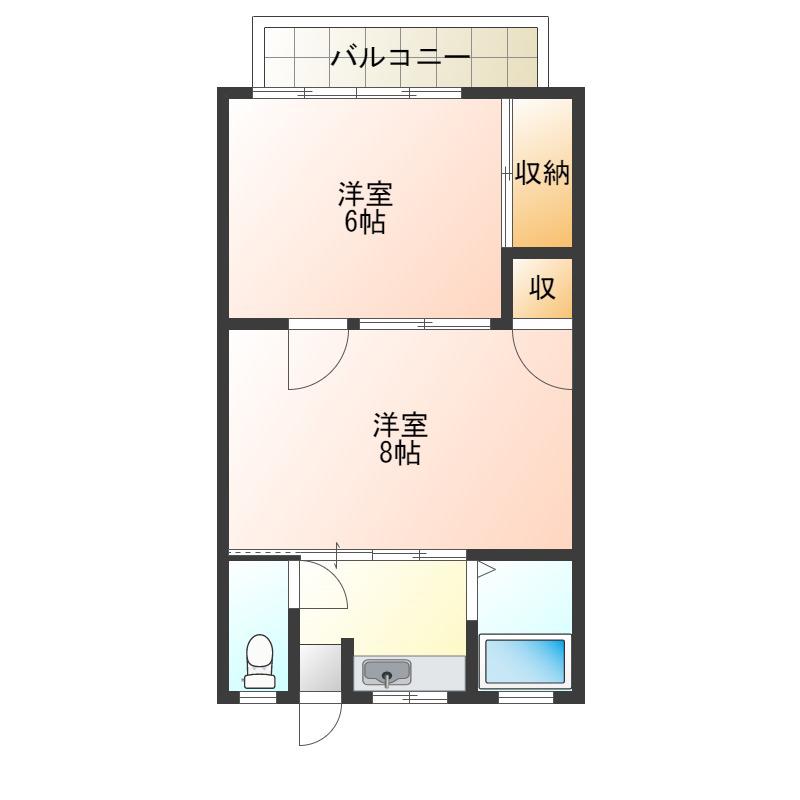 瑞風マンション(2K/1階)の間取り写真