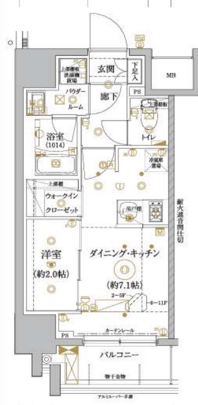 RELUXIA綾瀬III(1DK/8階)の間取り写真