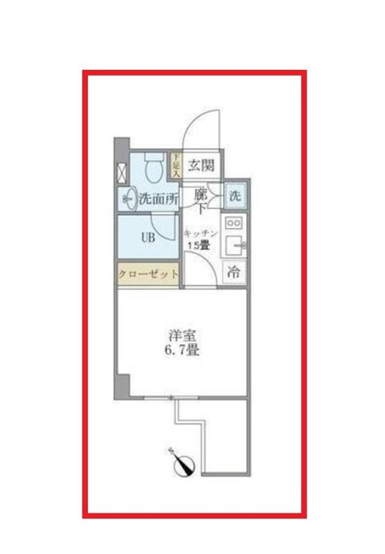 KDXレジデンス門前仲町(1K/4階)の間取り写真