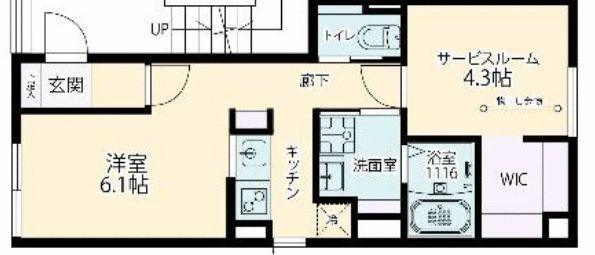 フォルスクラス三軒茶屋2(1SK/2階)の間取り写真