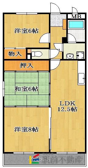 エクセレント中嶋(3LDK/2階)の間取り写真