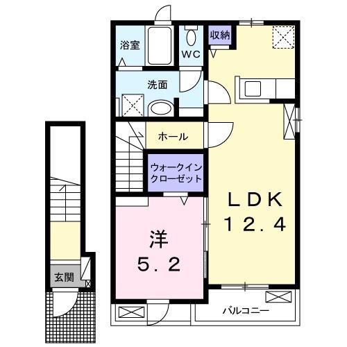 メゾン シャルール(1LDK/2階)の間取り写真