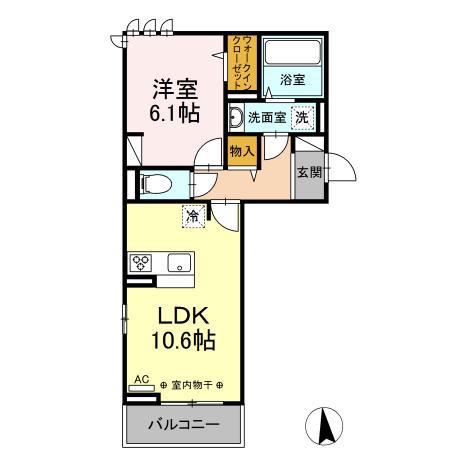 クレール(1LDK/1階)の間取り写真