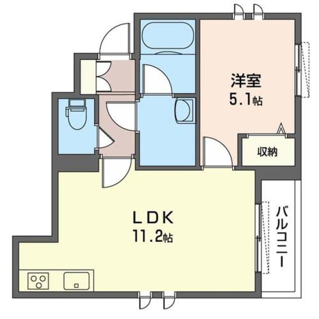 サンパティークII(1LDK/1階)の間取り写真